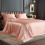 Luxe satijnen lakenset, queensize, koraalroze 1