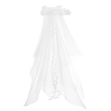 Fascia per capelli da sposa floreale con velo bianco