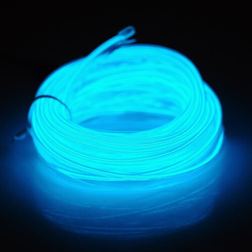 Κιτ 5 καλωδίων EL Ice Blue 5 μέτρων, τροφοδοτούμενο με μπαταρία, εύκαμπτο