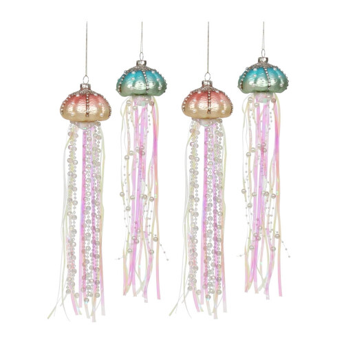 Glass Beach Nautical Christmas Ornaments 4pcs
