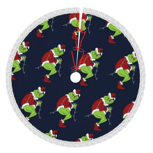 Grin-Ch Christmas Tree Skirt 48 Inch Rustic Holiday Decor