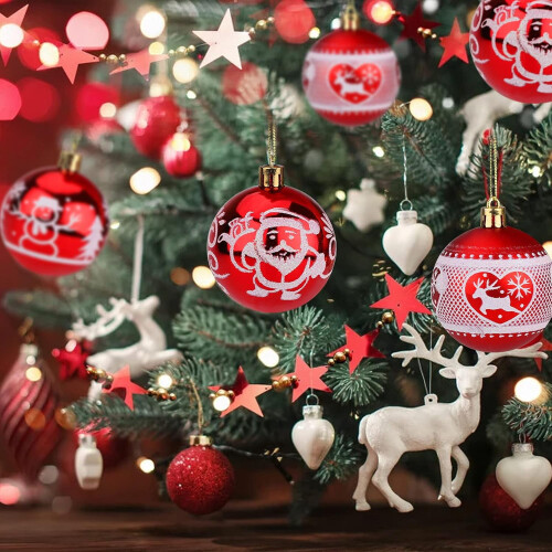 Weihnachtskugeln, rot, bruchsicher, 60 mm, 9 Stück