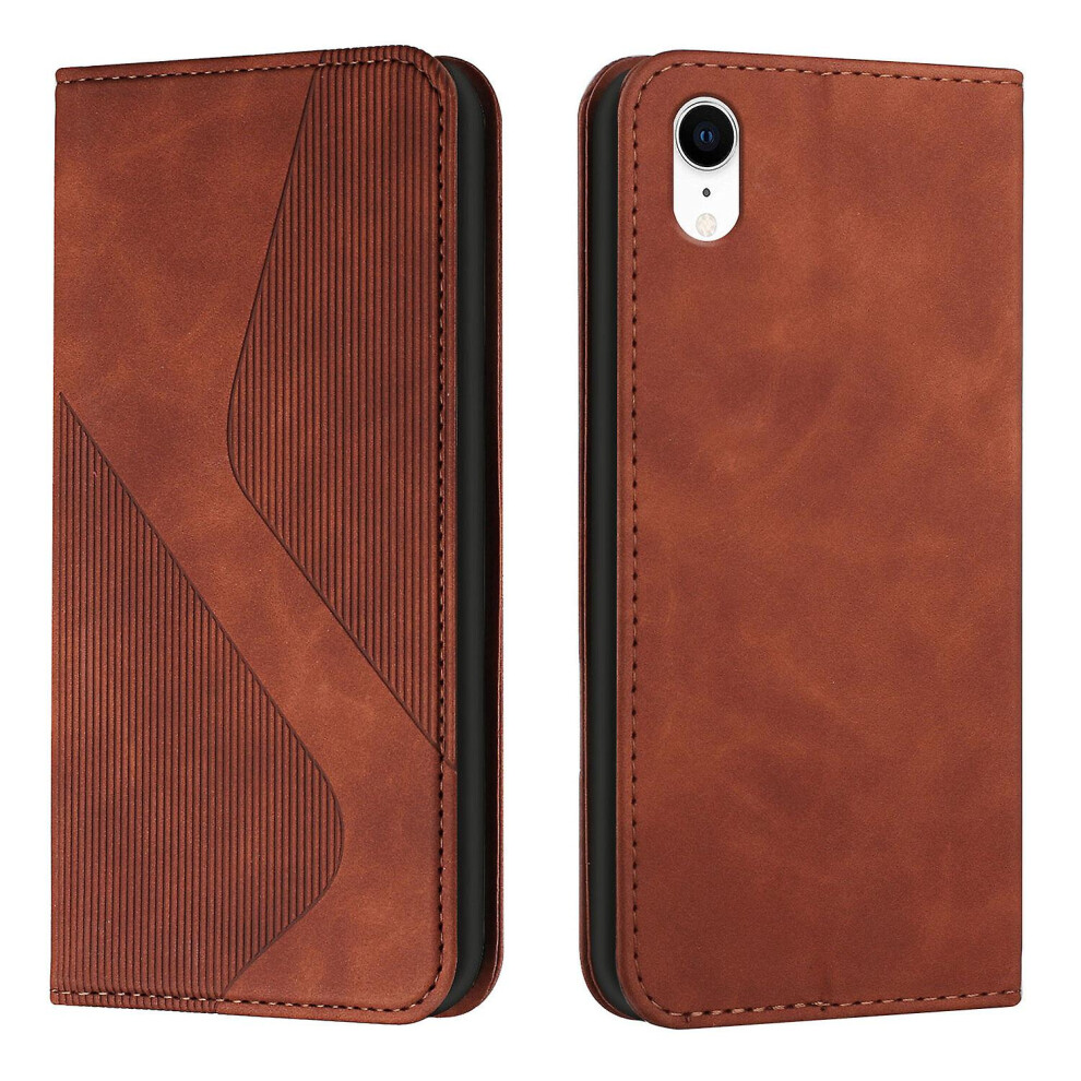 Iphone Xr Case, Pu Leather Flip Cover Magnetic Closure Wallet Card Slots Stand Case: Brown 5421786258150
