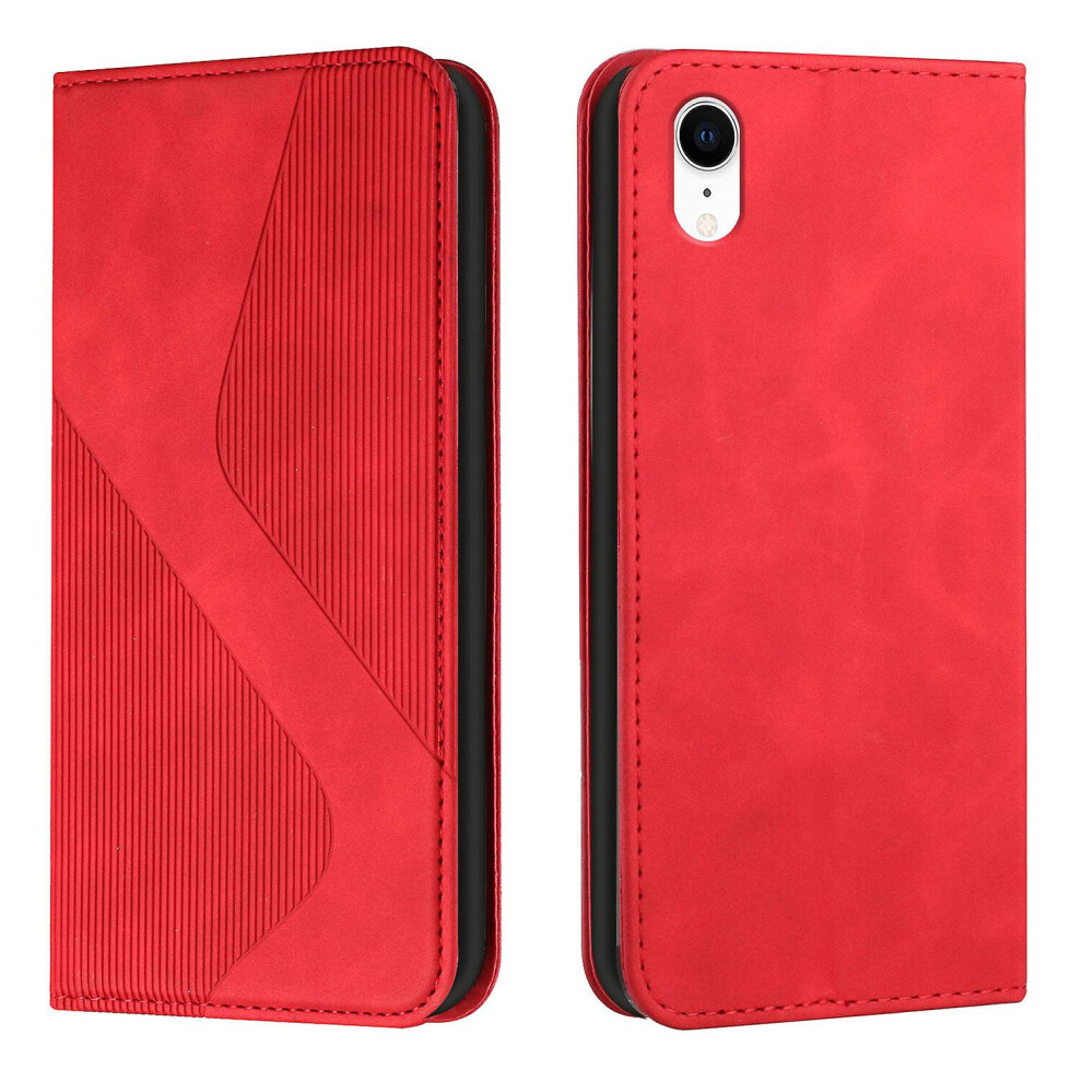 Iphone Xr Case, Pu Leather Flip Cover Magnetic Closure Wallet Card Slots Stand Case: Red 5421786258181