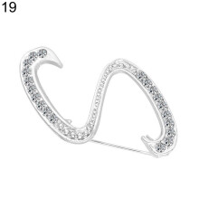 Yesbay rhinestone letter brooch A-Z silver 1 pc
