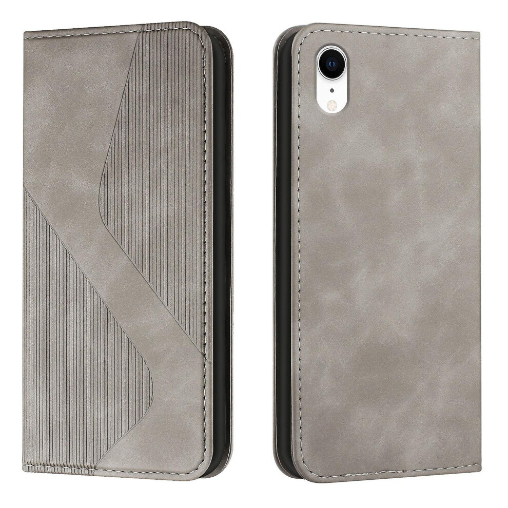 Iphone Xr Case, Pu Leather Flip Cover Magnetic Closure Wallet Card Slots Stand Case: Gray 5421786258167