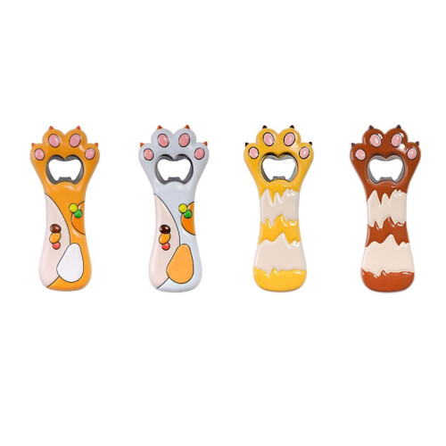 4-Pack 3D Cartoon Bottle Openers with Soft Magnet