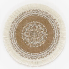 Woven Nordic coaster cotton linen heat mat round
