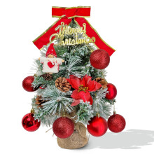 Red Mini Christmas Tree 24 inch with LED Lights and