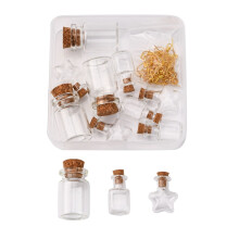 Glass Wishing Bottle Earring Kit with Cube and Star