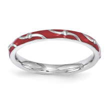 Sterling Silver Red Enamel Ring