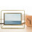 Metal floating picture frame geometric gold horizontal 1