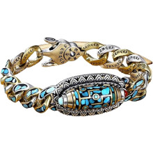 QQLADY Six-Character Mantra Bracelet Tibetan Dzi Beads 9
