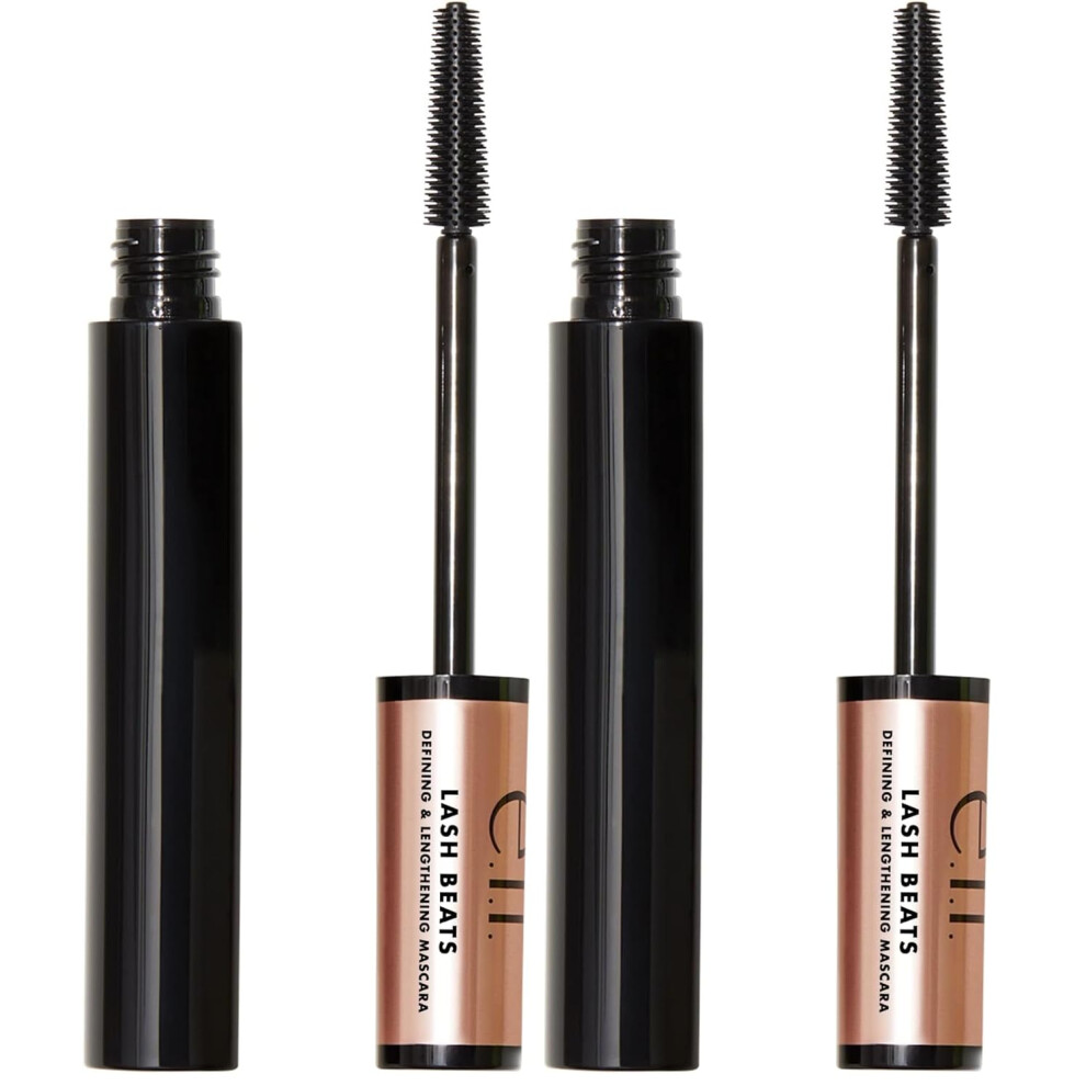E.l.f. Black Lash Beats Mascara, Defining & Lengthening Formula For Mega Long Lashes, Creates Natural-Looking Long & Defined Lashes, (Pack Of 2)