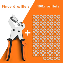 Eyelet Pliers Set with 100 x 10 mm Eyelets