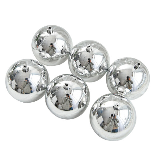 Yakbaofuo Christmas tree ornaments silver balls 6pcs
