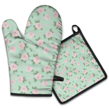 Gants de cuisine Ă motif floral, lot de 2, 19,5 x 30,5 cm