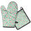Conjunto de 2 luvas de forno com estampa floral, 19,5 x 30,5 cm (7,7 x 12 polegadas). 1