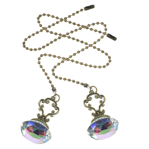 FRCOLOR vintage bronze crystal fan pull chain extender 2 pcs