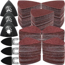 246Pcs Oscillating Tool Sanding Pad Kit, 3Pcs Triangle Sanding Pads with 240 Grit Sandpaper for Woodworking Projects