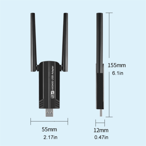 Ασύρματος προσαρμογέας USB WiFi 6E AX5400, κάρτα δικτύου υψηλής ταχύτητας Tri-Band για συνδ