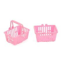 Lot de 10 mini paniers de courses miniatures en plastique pour jeux d'imitation et maisons de poupées. Accessoires pour maison de poupée.