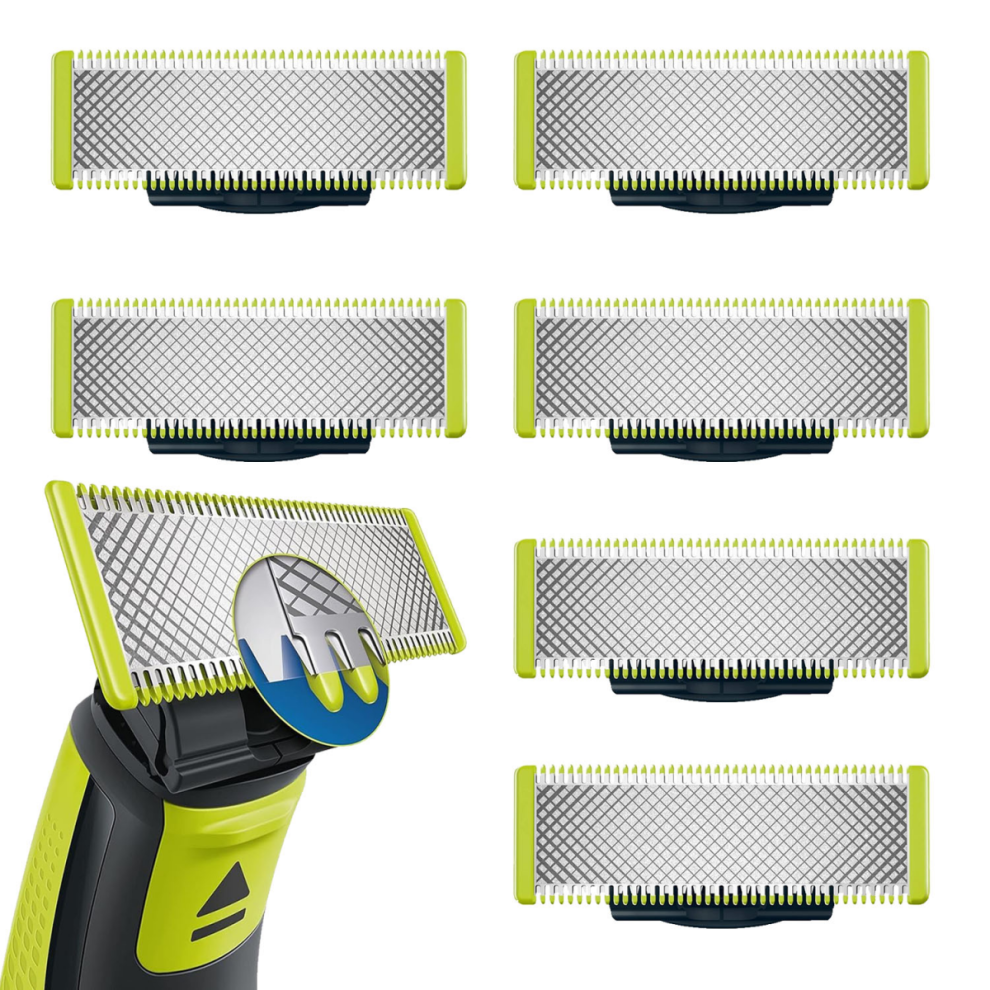 6-Pack Razor Blade Replacement Compatible With Philips Oneblade, Sharp Stainless Steel Blades For Smooth Shaving 3517408147451