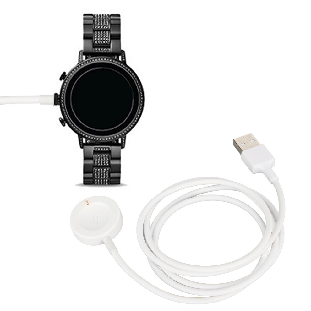 Smartwatch Magnetic Charging Cable For Fossil Gen 6 Gen 5 Gen 4 Sport And Michael Kors Gen 6 Gen 5E Gen 5 Gen 4 White Pvc 7644890412739
