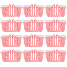 Ensemble de 36 paniers à provisions roses en plastique pour tout-petits, légers et amusants pour jouer à faire les courses à l'intérieur.