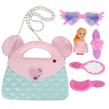 Sac à main interactif lumineux pour enfants avec poignée, attrape-perles, déguisement, jeu d'imitation, rangement ouvrable, plastique écolog