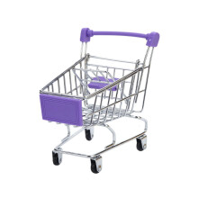 Mini-Einkaufswagen aus Edelstahl, 4 Räder, praktischer Transportwagen für Handy, Fernbedienung, Obst, Blumen, Kosmetikartikel, Stifte und me