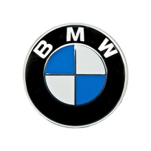 82-mm-Motorhaubenemblem-Abdeckung, Schwarz, Weiß und Blau, robustes ABS-Styling-Zubehör für die Fahrzeugdekoration