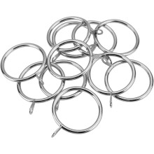 (Pack of 12) Metal Curtain Rings 40mm Internal Diameter Silver Colour