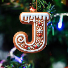 Ornements de Noël en acrylique à pendentif, 26 lettres