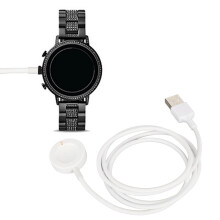 Magnetische oplaadkabel voor smartwatches van Fossil Gen 6, Gen 5, Gen 4 Sport en Michael Kors Gen 6, Gen 5E, Gen 5 en Gen 4 (wit PVC).