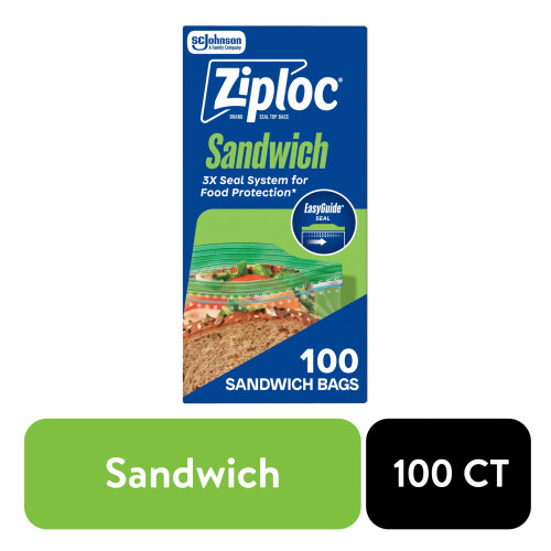 Sacs à sandwich EasyGuide, réutilisables, paquet de 100