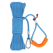 Polyester gevlochten waslijntouw 5 m blauw-wit