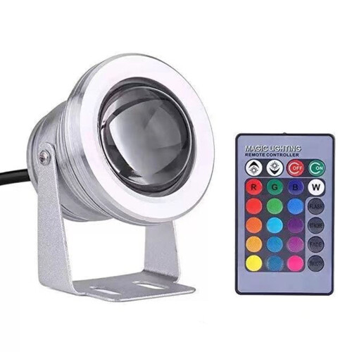 Projecteur sous-marin LED RGB 10 W avec télécommande