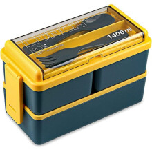 Stapelbare, lekvrije bentobox van 1,4 liter met verwijderbare sluiting