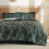 Ensemble de lit King Floral – 7 pièces en microfibre vert foncé 1