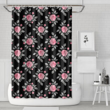 Douchegordijn met bloemenprint, 72x72 inch, waterdicht, polyester