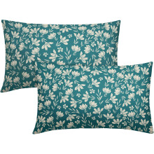Vintage kussenhoezen met bloemenprint, 18x18 inch, set van 2, linnen.