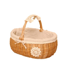 Panier de pique-nique en rotin tressé à la main avec doublure amovible