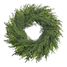 Couronne de Noël artificielle de 56 cm (22 pouces) au toucher réaliste
