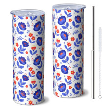 Gobelet isotherme fin de 590 ml avec couvercle et paille