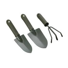 Ergonomische tuingereedschapset met hark en schep, comfortabele handgreep voor planten en wieden.