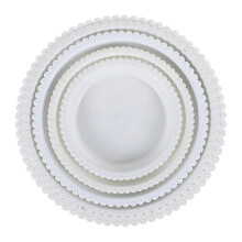 Sottovaso in plastica bianca, base rotonda per vaso da fiori 20x20x2 cm per uso interno ed esterno, 50 pezzi