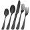 20-Piece Matte Black Stainless Steel Flatware Set for 4 1