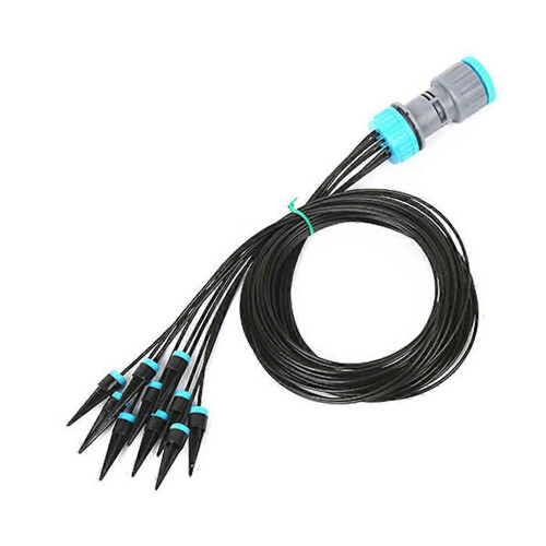 Black 10-Head Drip Irrigation Spikes Automatic Plant Watering Device 160cm