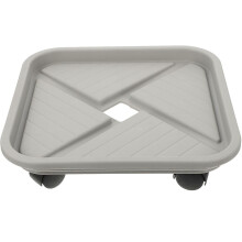 Rollbarer Pflanzkübelwagen mit Rädern, Kunststoff-Pflanztopfhalter, 32,5 cm quadratisch